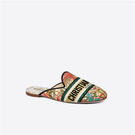 Dior Off Mule Multicolor Gradient Embroidered Cotton 